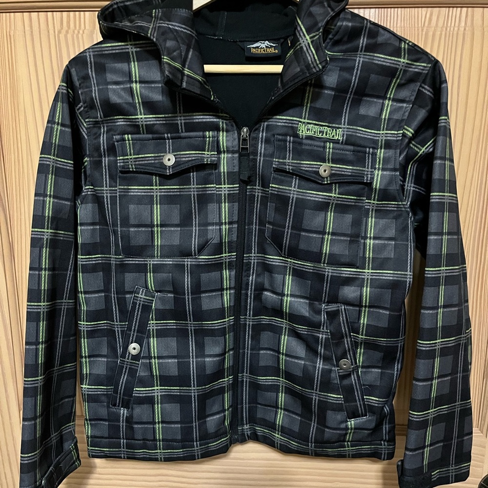 Pacific Trail Boys Size Medium (10/12) Weatherproof Zip Up Hooded Jacket